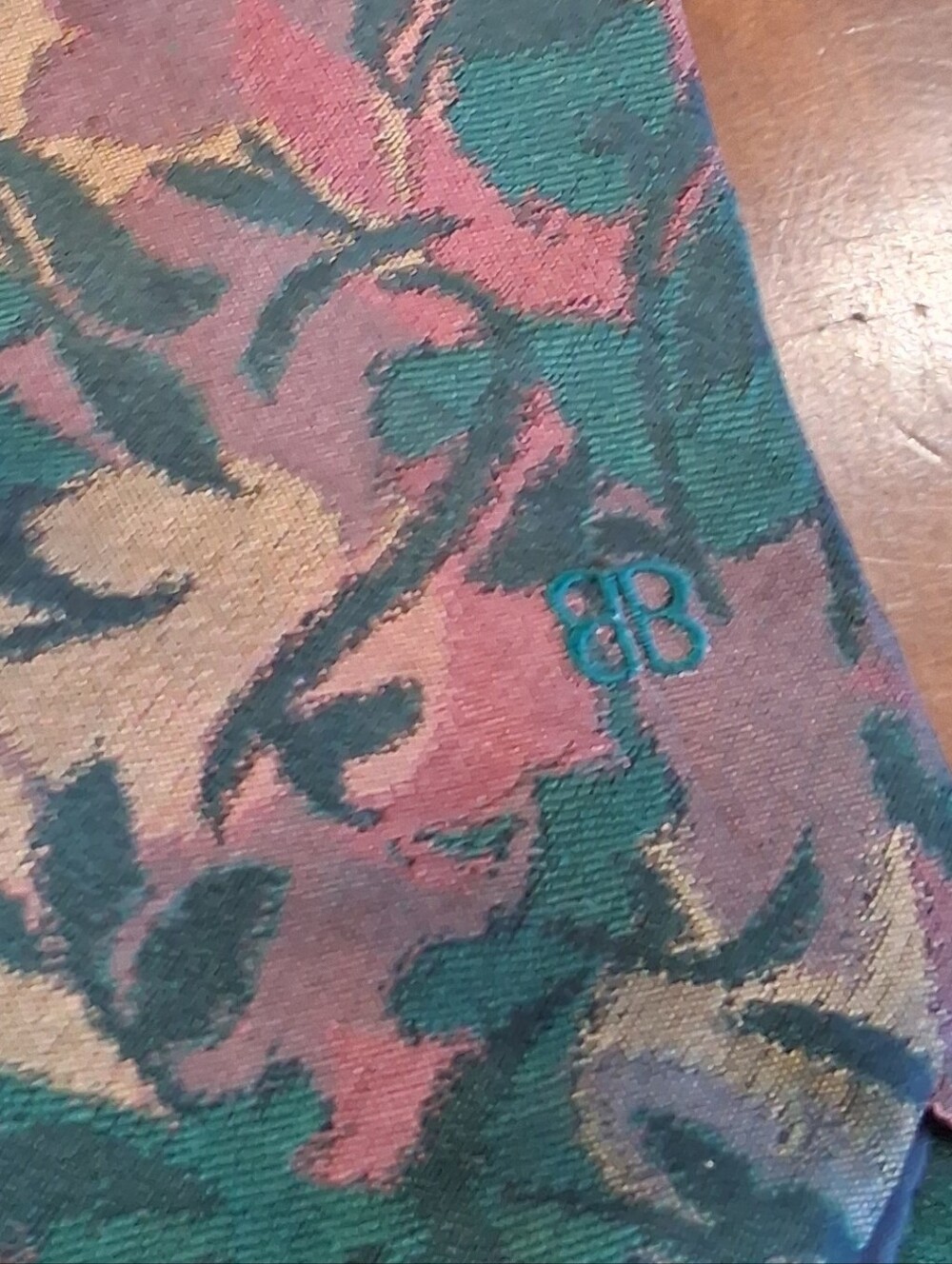 Balenciaga Multicolor Floral Jacquard Tie in Green, Burgundy and Gold